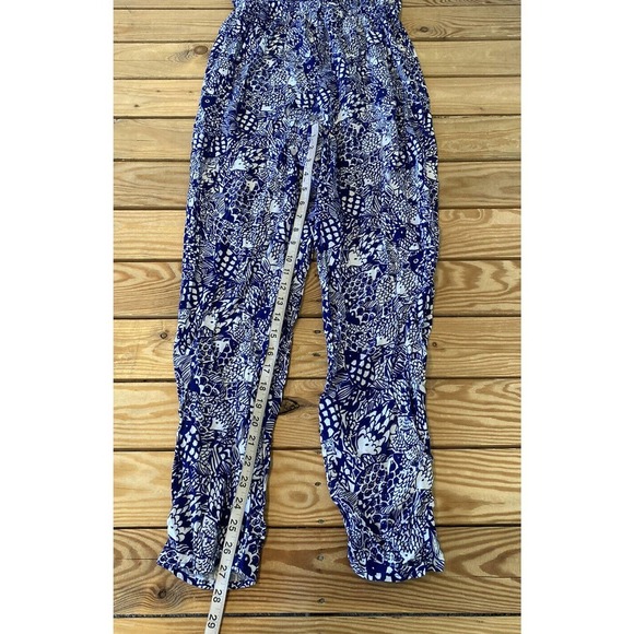 Lilly Pulitzer Patterned Strapless Jumpsuit Size Medium Women’s Blue - Picture 7 of 9